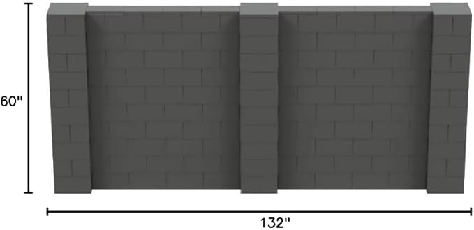 EverBlock 11' x 5' Wall Kit | Modular Building Blocks | Wall System for Building, Display & Structures | Room Divider & Partition | Easy to Connect & Reuse | Indoor & Outdoor Use | Dark Gray