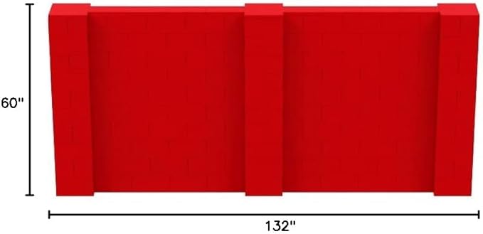 EverBlock 11' x 5' Wall Kit | Modular Building Blocks | Wall System for Building, Display & Structures | Room Divider & Partition | Easy to Connect & Reuse | Indoor & Outdoor Use | Red