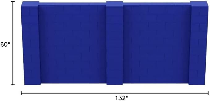 EverBlock 11' x 5' Wall Kit | Modular Building Blocks | Wall System for Building, Display & Structures | Room Divider & Partition | Easy to Connect & Reuse | Indoor & Outdoor Use | Blue