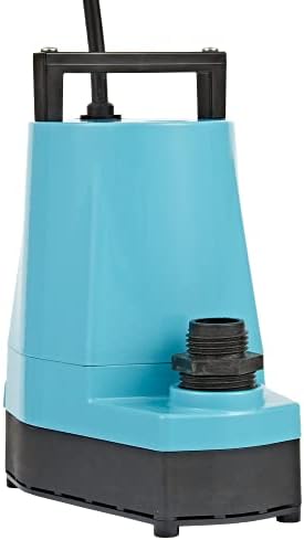 Little Giant 5-MSP 115-Volt, 1/6 HP, 1500 GPH Aluminum Manual Utility Pump, 10-Ft. Cord, Blue, 505723