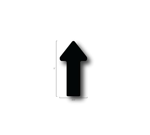 5S Location Marking Arrow- Durable Laminated LSE (Low Surface Energy) Arrow Shaped Floor Marker by Graphical Warehouse- 5S Safety and Security Signage (5x2.5", Black, 25)