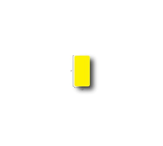 5S Location Marking Dash - Dash Shaped Floor Marker by Graphical Warehouse - Vibrant Colors, Rounded Corners (3x1.5" (50 Pack), Yellow)