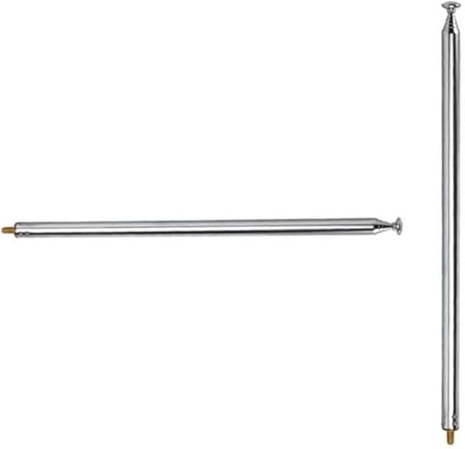 Universal Telescopic M3 Male Thread Antenna 7 Sections AM FM Stainless Steel Replacement Aerial for Radio Equipment Television and Ham Radio Users