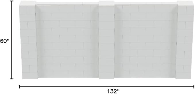EverBlock 11' x 5' Wall Kit | Modular Building Blocks | Wall System for Building, Display & Structures | Room Divider & Partition | Easy to Connect & Reuse | Indoor & Outdoor Use | Light Gray