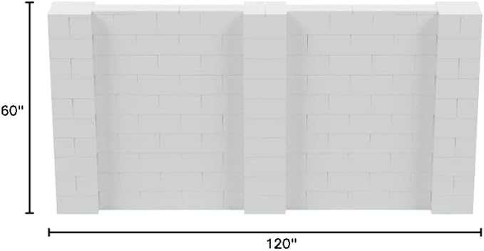EverBlock 10' x 5' Wall Kit | Modular Building Blocks | Wall System for Building, Display & Structures | Room Divider & Partition | Easy to Connect & Reuse | Indoor & Outdoor Use | Light Gray