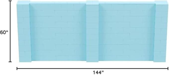 EverBlock 12' x 5' Wall Kit | Modular Building Blocks | Wall System for Building, Display & Structures | Room Divider & Partition | Easy to Connect & Reuse | Indoor & Outdoor Use | Light Blue