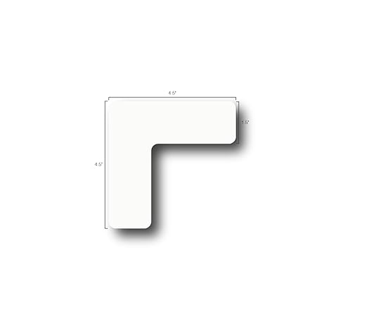 5S Location Marking Corner- (Various Sizes Available) Durable L Shaped Floor Marker by Graphical Warehouse- Vibrant Colors, Rounded Corners (4.5x4.5x1.5" (25 Pack), White)