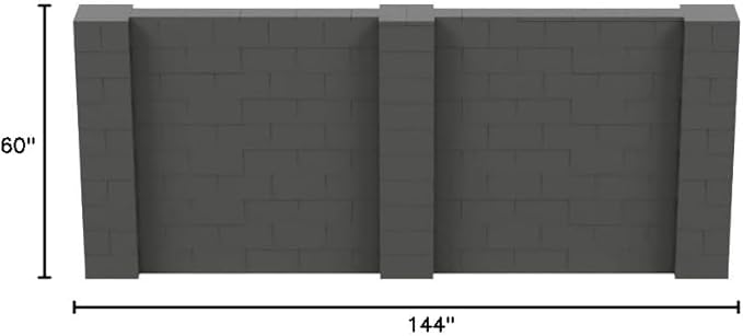 EverBlock 12' x 5' Wall Kit | Modular Building Blocks | Wall System for Building, Display & Structures | Room Divider & Partition | Easy to Connect & Reuse | Indoor & Outdoor Use | Dark Gray