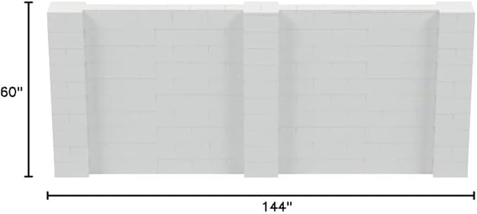 EverBlock 12' x 5' Wall Kit | Modular Building Blocks | Wall System for Building, Display & Structures | Room Divider & Partition | Easy to Connect & Reuse | Indoor & Outdoor Use | Light Gray