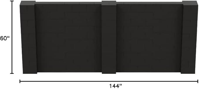 EverBlock 12' x 5' Wall Kit | Modular Building Blocks | Wall System for Building, Display & Structures | Room Divider & Partition | Easy to Connect & Reuse | Indoor & Outdoor Use | Black