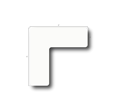 5S Location Marking Corner- (Various Sizes Available) Durable L Shaped Floor Marker by Graphical Warehouse- Vibrant Colors, Rounded Corners (6x6x2" (15 Pack), White)