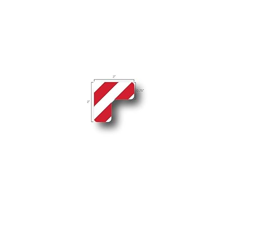 5S Location Marking Corner- (Various Sizes Available) Durable L Shaped Floor Marker by Graphical Warehouse- Vibrant Colors, Rounded Corners (2x2x0.75" (25 Pack), Red/White)