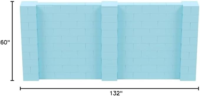 EverBlock 11' x 5' Wall Kit | Modular Building Blocks | Wall System for Building, Display & Structures | Room Divider & Partition | Easy to Connect & Reuse | Indoor & Outdoor Use | Light Blue