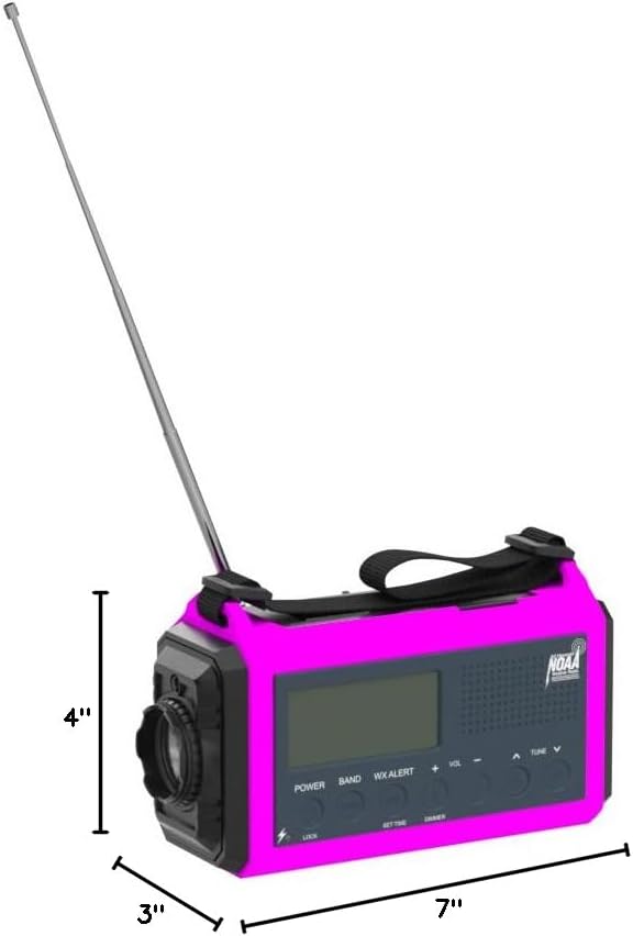 Emergency Weather Radio with AM/FM/NOAA/SW, 5 Ways Powered Solar Hand Crank Alert Radio with LCD Display&SOS, 5000 Portable Radio with Cellphone Charger, Flashlight, Reading Lamp, Headphone Jack