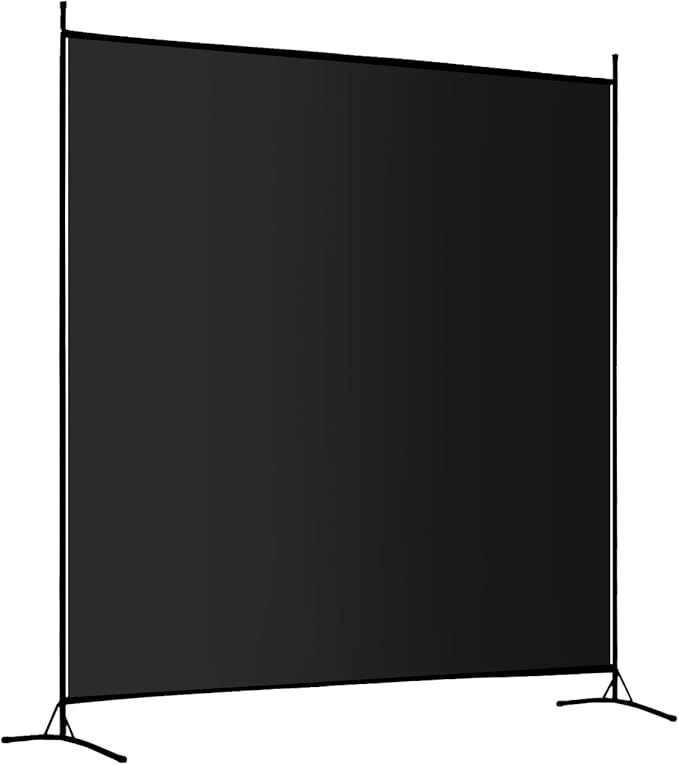 Single Large Panel Room Divider, 6 Ft Tall Privacy Screen Room Divider,Freestanding Room Partition Wall Divider,Lightweight Room Divider Screen for Home Office,69''W x 70''H, Black