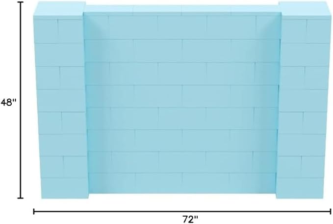 EverBlock 6' x 4' Wall Kit | Modular Building Blocks | Wall System for Building, Display & Structures | Room Divider & Partition | Easy to Connect & Reuse | Indoor & Outdoor Use | Light Blue