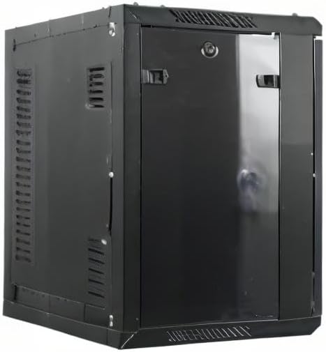 12U Professional Wall Mount Network Server Cabinet Enclosure 19-Inch Server Network Rack Low-Profile Black