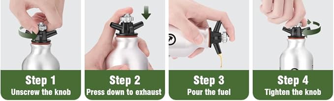 liquid Fuel Bottle 0.5L for Outdoor Camping with Safety Valve