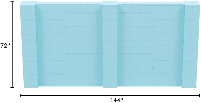 EverBlock 12' x 6' Wall Kit | Modular Building Blocks | Wall System for Building, Display & Structures | Room Divider & Partition | Easy to Connect & Reuse | Indoor & Outdoor Use | Light Blue