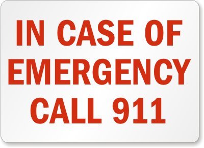 SmartSign 10 x 14 inch “In Case Of Emergency Call 911” Metal Sign, Screen Printed, 40 mil Laminated Rustproof Aluminum, Red and White, Made in USA