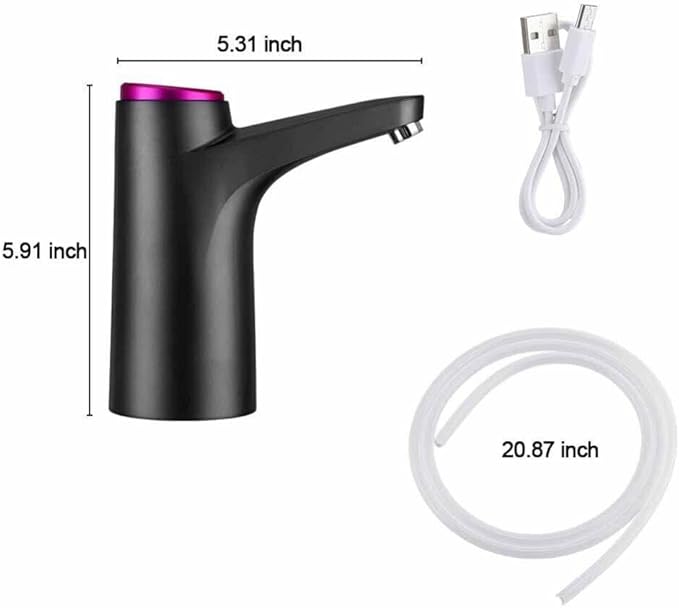 Automatic Drinking Water Pump, Smart USB Portable Water Bottle Dispenser with USB Electric Charging and Automatic Off Switch - Black
