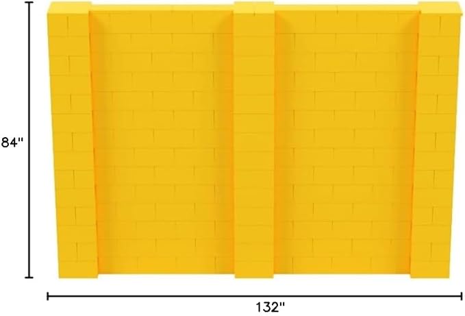 EverBlock 10’ x 7’ Wall Kit | Modular Building Blocks | Wall System for Building, Display & Structures | Room Divider & Partition | Easy to Connect & Reuse | Indoor & Outdoor Use | Yellow