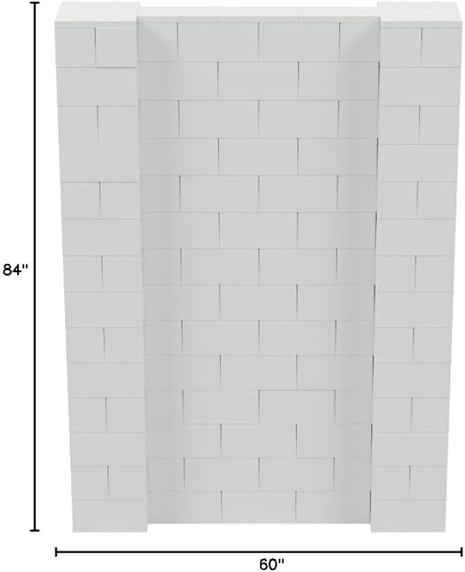 EverBlock 5’ x 7’ Wall Kit | Modular Building Blocks | Wall System for Building, Display & Structures | Room Divider & Partition | Easy to Connect & Reuse | Indoor & Outdoor Use | Light Gray