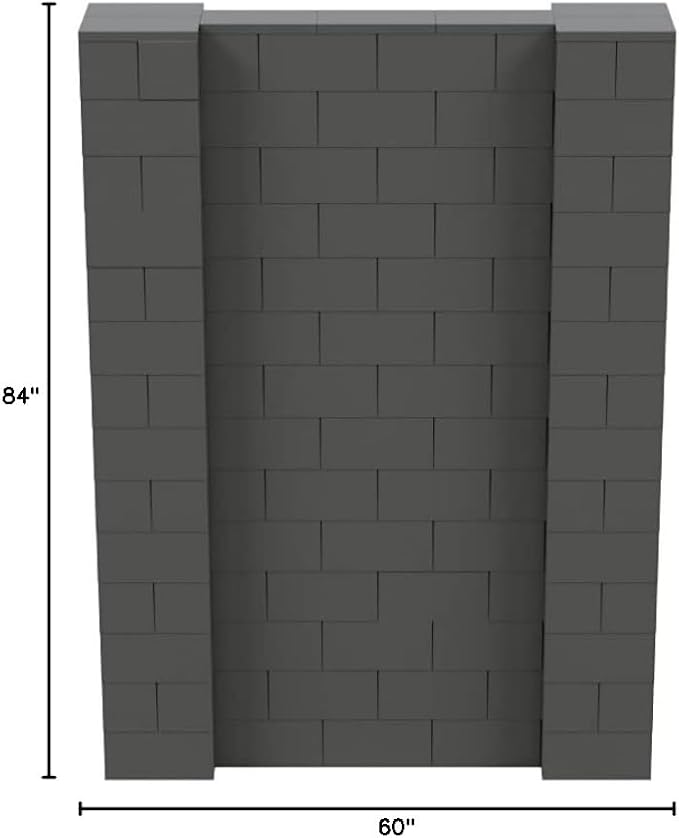 EverBlock 5’ x 7’ Wall Kit | Modular Building Blocks | Wall System for Building, Display & Structures | Room Divider & Partition | Easy to Connect & Reuse | Indoor & Outdoor Use | Dark Gray