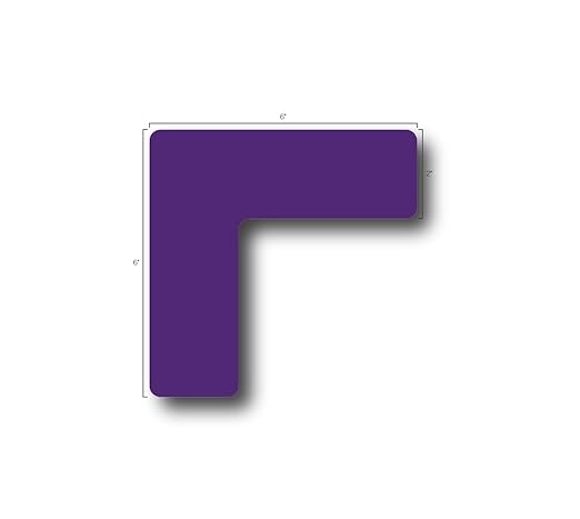 5S Location Marking Corner- (Various Sizes Available) Durable L Shaped Floor Marker by Graphical Warehouse- Vibrant Colors, Rounded Corners (6x6x2" (15 Pack), Purple)