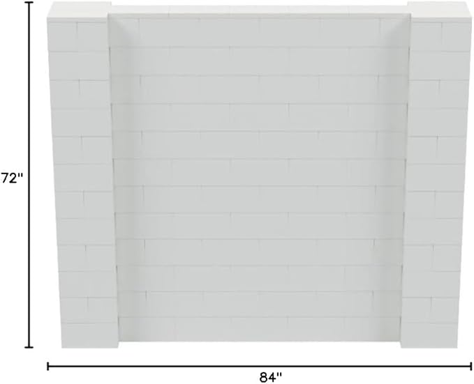 EverBlock 7' x 6' Wall Kit | Modular Building Blocks | Wall System for Building, Display & Structures | Room Divider & Partition | Easy to Connect & Reuse | Indoor & Outdoor Use | Light Gray
