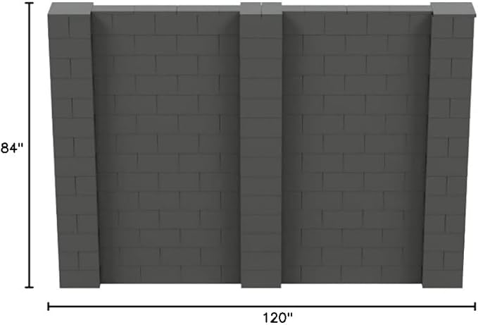 EverBlock 10’ x 7’ Wall Kit | Modular Building Blocks | Wall System for Building, Display & Structures | Room Divider & Partition | Easy to Connect & Reuse | Indoor & Outdoor Use | Dark Gray