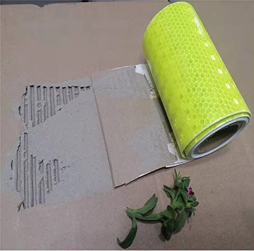Fluorescent Yellow Reflective Tape Outdoor Waterproof 3 inch Wide, High Visibility Warning Safety Industrial Marking Tape (10 feet)