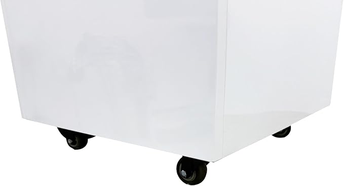 4 Drawer Dental Assistant's Mobile Cabinet Stainless Steel Office File Storage Cart Moving Side Cabinet Mobile Utility Storage Cart with 2 Trays for Dental Medical Office White and Green