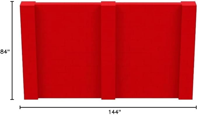 EverBlock 12’ x 7’ Wall Kit | Modular Building Blocks | Wall System for Building, Display & Structures | Room Divider & Partition | Easy to Connect & Reuse | Indoor & Outdoor Use | Red
