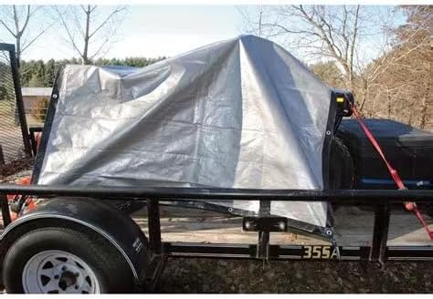 Heavy Duty Waterproof Tarp, 40 x 60 Feet, 12 MIL Thick Polyethylene, Silver/Black with Reinforced Grommets, UV Resistant