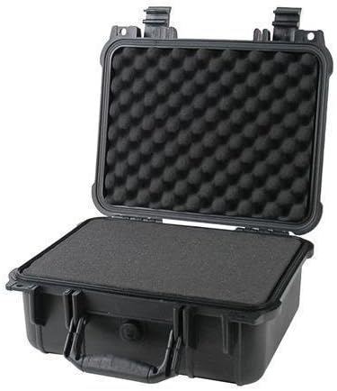 Large and Medium Size Weatherproof Equipment Cases, made of Polypropylene Plastic, Black with Foam Insert (13.5" X 11.5" X 6" (L x W x H))