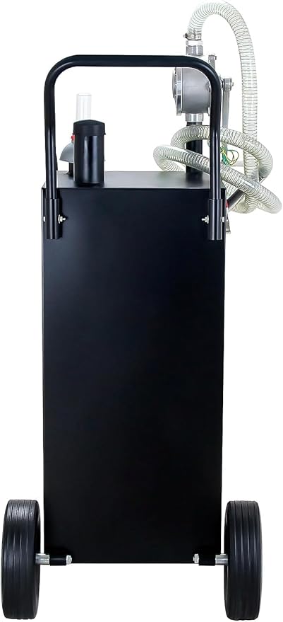 Gas Caddy Fuel Tank Gasoline container Diesel portable gas tank w/pump Rolling & Solid Rubber Wheels for Weeder,Snow blower,Pickup truck,ATV,Water Scooter,Yacht,UTV,Motorcycle (30 Gallon Black)