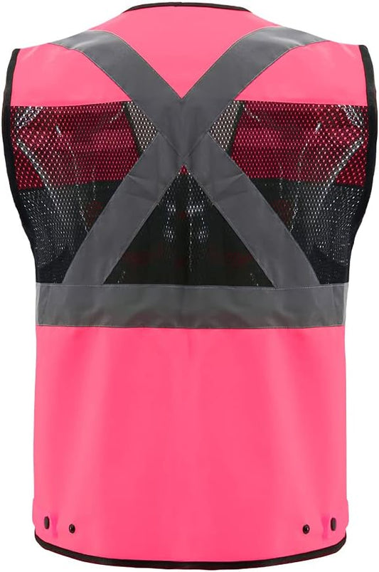Safety Vest High Visibility Reflective Construction Vest for Men Women