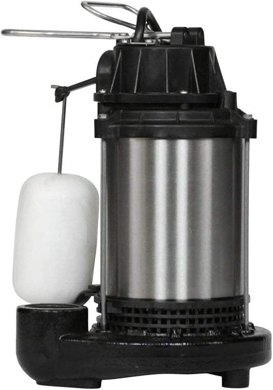 WAYNE - 3/4 HP Submersible Cast Iron and Stainless Steel Sump Pump with Integrated Vertical Float Switch - 5,490 Gallons Per Hour - Heavy Duty Basement Sump Pump