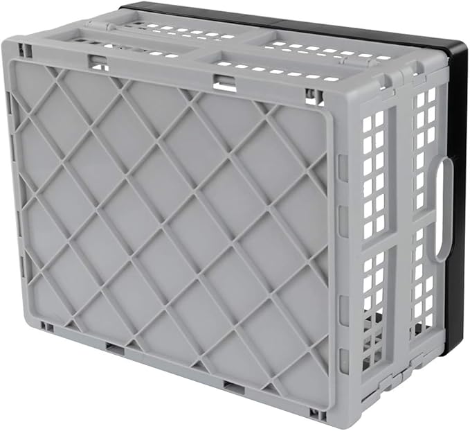 Jekiyo 16-Liter Folding Crates Storage, Collapsible Container Plastic, Set of 3