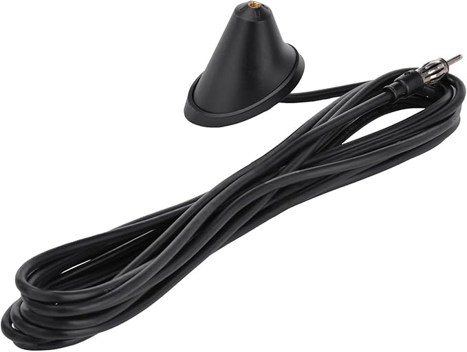 Eightwood Universal Vehicle Antenna 16in, AM FM Roof Mount Car Radio Antenna Mast with Mount Base 16ft Extension Cable for Car Truck Stereo Receiver Head Unit