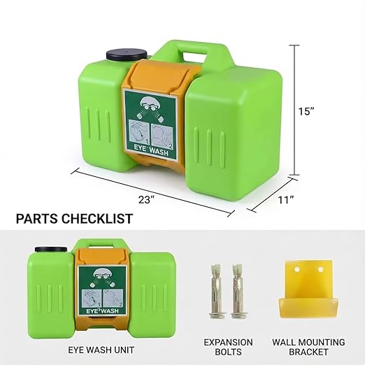 9Gallon Portable Eyewash Station Units - OSHA Approved Emergency Eye Wash Stations Wall Mounted,First Aid,Lasting for 15 Minutes
