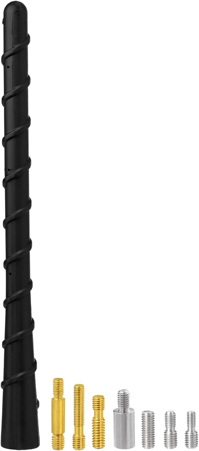 SZSAUTO Car Truck Spiral Antenna, 7 Inch Waterproof PVC Rubber Antenna Mast Replacement, Vehicle Radio FM AM Antennas, Flexible Short Antenna for Cars Trucks SUVs Off-Roads
