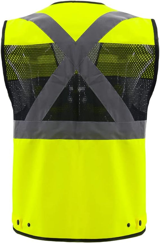 Safety Vest High Visibility Reflective Construction Vest for Men Women