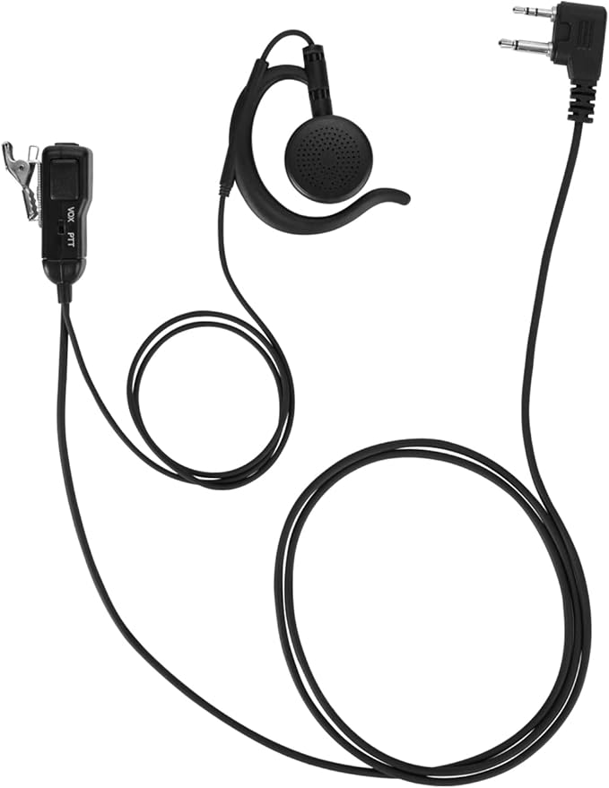 Earpiece VOX for Midland GXT1000VP4 Walkie Talkie 2 Way Radio Ear-Clip Headset with PTT Mic LXT500VP3 GXT1050VP4 GXT1000XB (5 Packs)