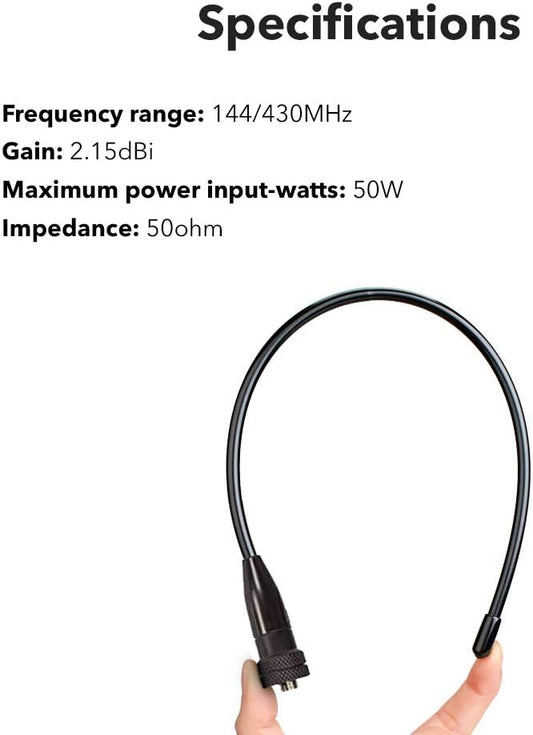 Dual Band Radio Antenna 15.6 inch VHF/UHF (144/430mhz) - Handheld Ham Radio Antenna, Suitable with Baofeng - Antenna Upgrade for Walkie Talkie UV5R, UV82 and Other Models with SMA-Female Connectors