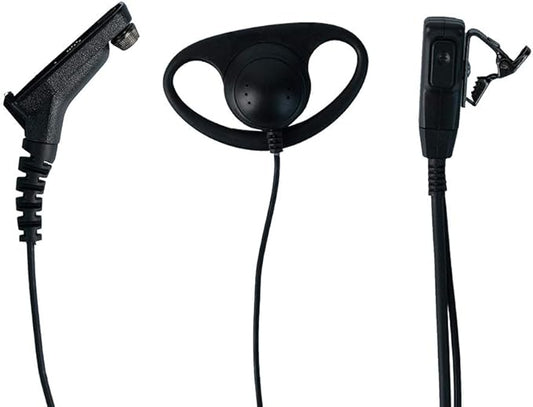 Caroo XPR 6550 Earpiece with Mic, D Shape Headset for Motorola APX4000 APX6000 APX7000 APX900 XPR6350 XPR6580 XPR7350 7350e XPR7380 XPR7550 7550e XPR7580 7580e Two Way Radio Walkie Talkie