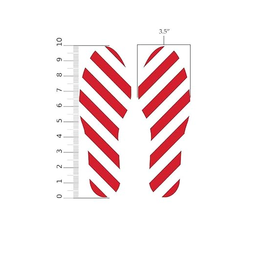 5S Location Marking Footprint- 10x3.5" Durable Footprint Shaped Floor Marker by Graphical Warehouse- Vibrant Colors, Rounded Corners (Pack of 10, 5 Pairs) (Red/White)