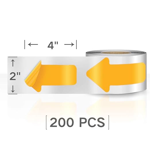 Arrow Floor Sticker Tape 2"4" Floor Marking Sign 200 PCS Decal Orange