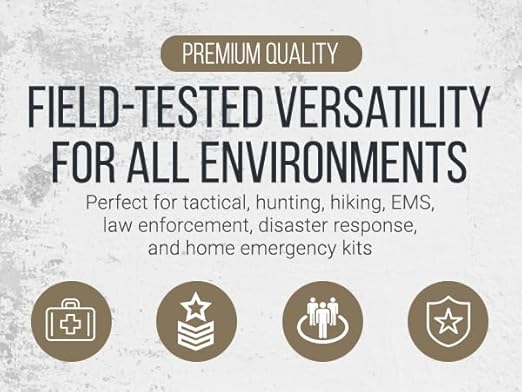 Military-Grade Tactical Combat Tourniquet Gen 8 - Severe Bleeding Control (Black) | Rapid One-Hand Application, Time-Stamped – First Aid, EMS, Law Enforcement, Civilian, Outdoor Survival